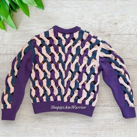 AKNVAS lattice open weave chunky knit sweater *shop@iamwarrior